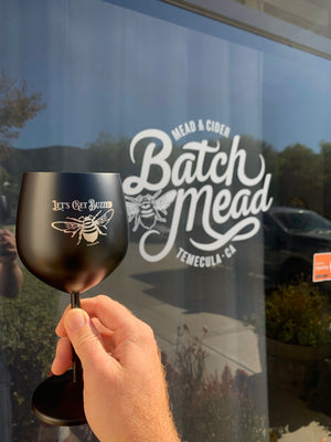 FREE Batch Mead Wine Glass - Black & Metallic Silver