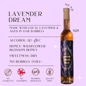 Lavender Dream Barrel Aged Mead - Dry - 12% Alc